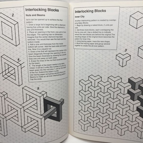 Isometric Perspective Baby Blocks Dimensional Design Quilts Pattern Paperback - Picture 7 of 11